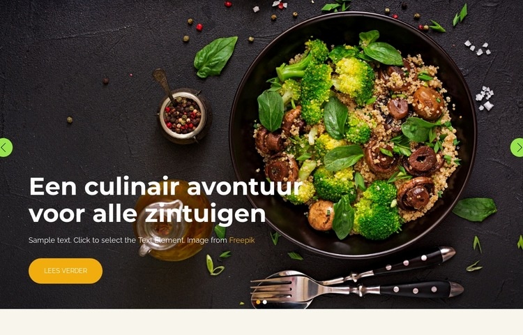 Een culinair Website mockup