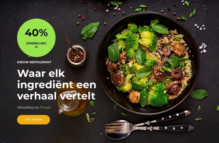 Vers ingrediënt Website ontwerp