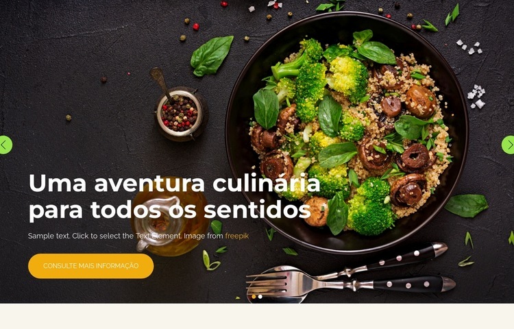 uma culinária Design do site