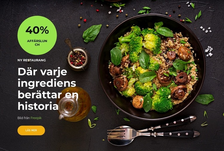 Färsk ingrediens Hemsidedesign