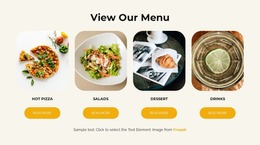 View Our Menu -Ready To Use Website Mockup