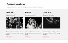 Fechas De Conciertos: Plantillas De Creación De Páginas Gratuitas