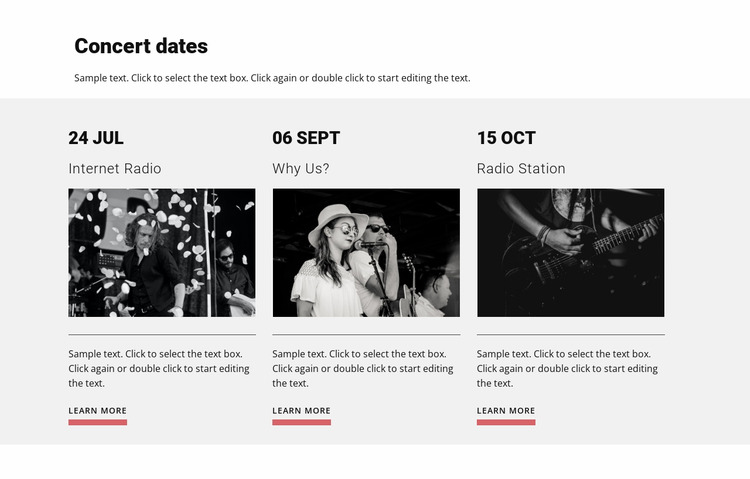 Concert dates Html Website Builder