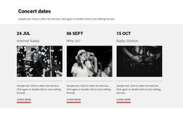 Concert Dates - Single Page Website Template