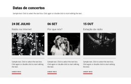 Designer De Site Para Datas De Concertos