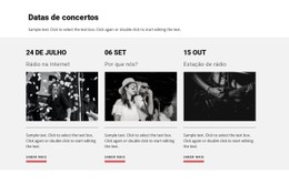 Datas De Concertos Modelo De Página De Destino