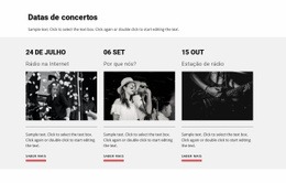 Página De Destino Premium Para Datas De Concertos