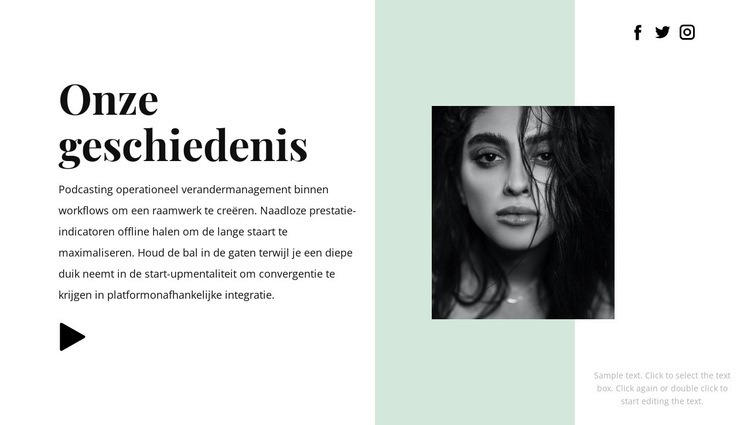 Lees ons verhaal Website mockup