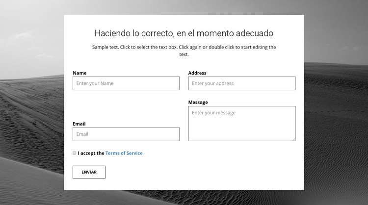 Formulario de contactos de la agencia Diseño de páginas web