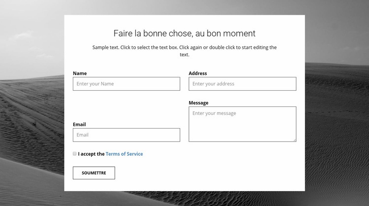 Formulaire de contact agence Conception de site Web