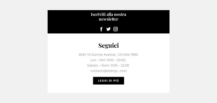 Contatti dell'agenzia Progettazione di siti web