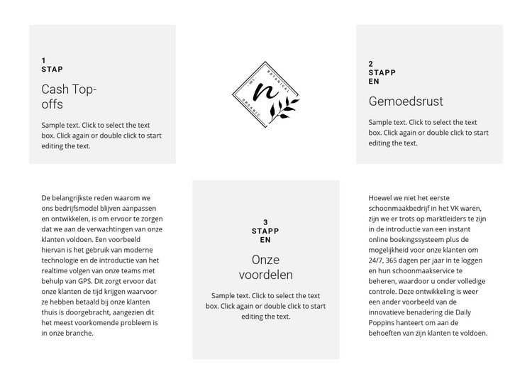 Logo en drie voordelen CSS-sjabloon