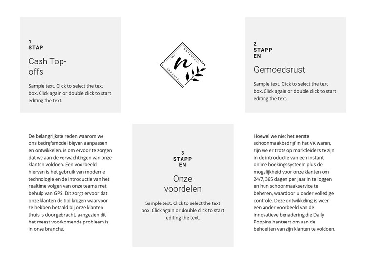 Logo en drie voordelen HTML-sjabloon