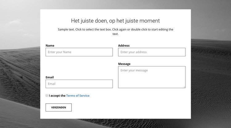 Contactformulier voor bureau Website Builder-sjablonen