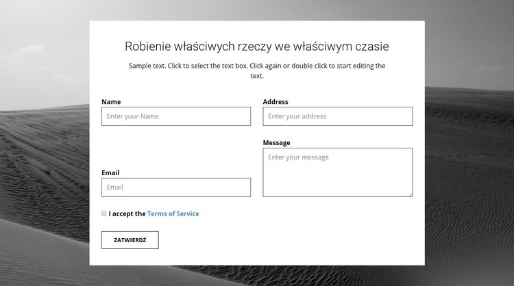 Formularz kontaktowy agencji Szablony do tworzenia witryn internetowych