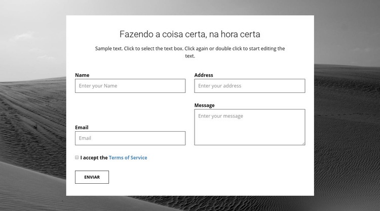 Formulário de contato da agência Modelos de construtor de sites