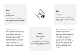 Logo Ve Üç Avantaj Için CSS ızgara Şablonu Sütunu