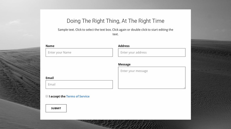 Agency contacts form Website Mockup