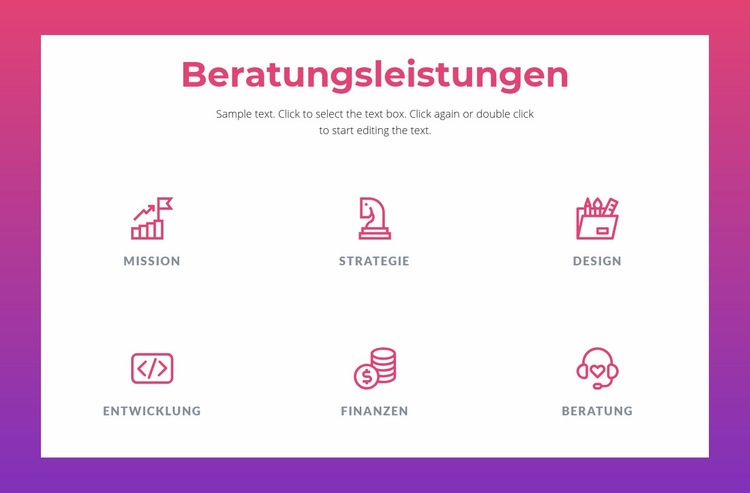 Beratungsleistungen für Unternehmen HTML Website Builder