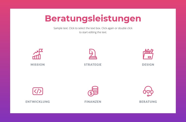 Beratungsleistungen für Unternehmen Website Builder-Vorlagen