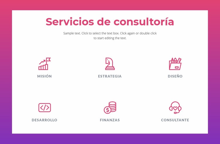 Servicios de consultoría para empresas Maqueta de sitio web