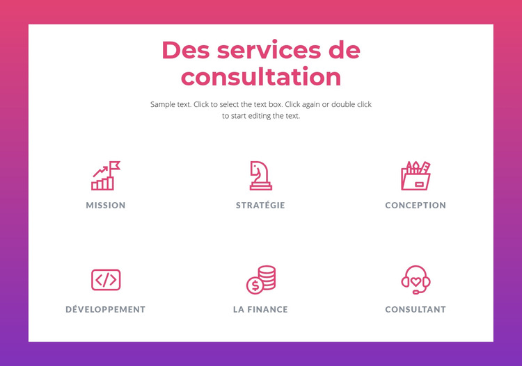 Services de conseil aux entreprises Modèle de site Web