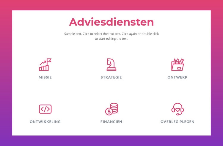 Adviesdiensten voor bedrijven Website ontwerp