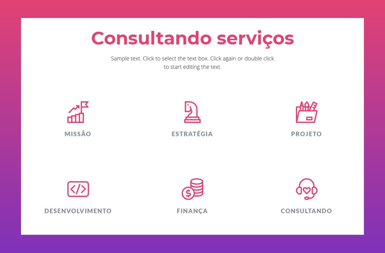 Serviços de consultoria para empresas Modelo de site