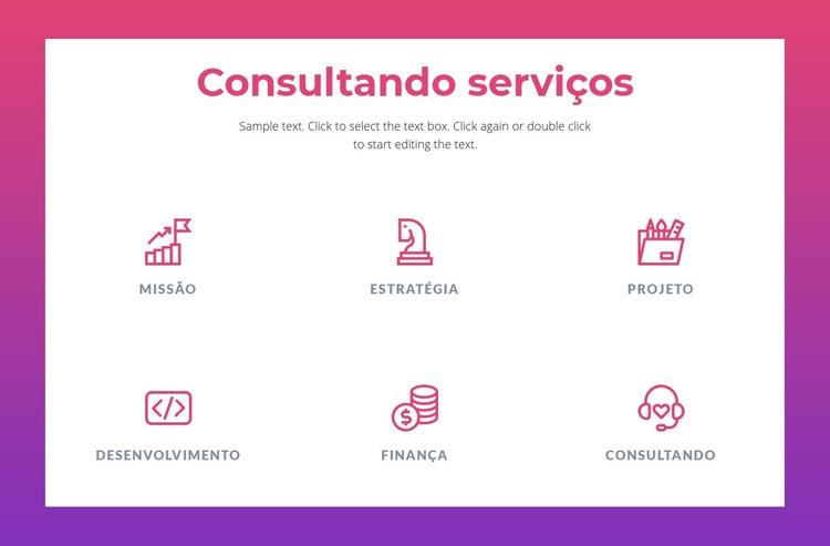 Serviços de consultoria para empresas Modelo de uma página