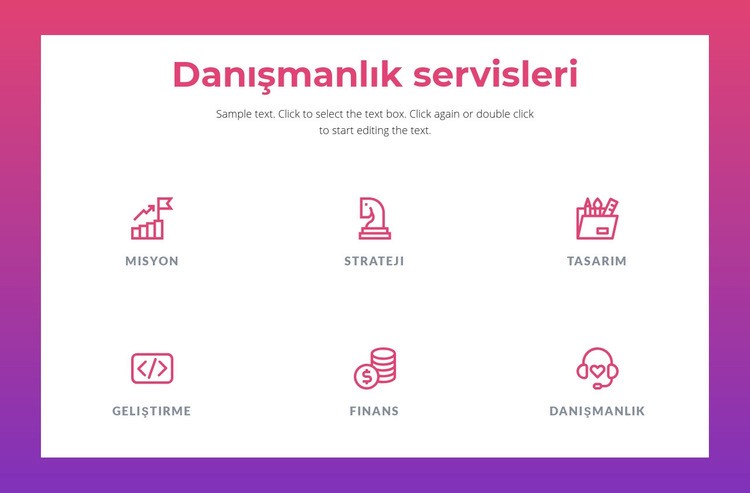 İşletmeler için danışmanlık hizmetleri Web Sitesi Oluşturucu Şablonları