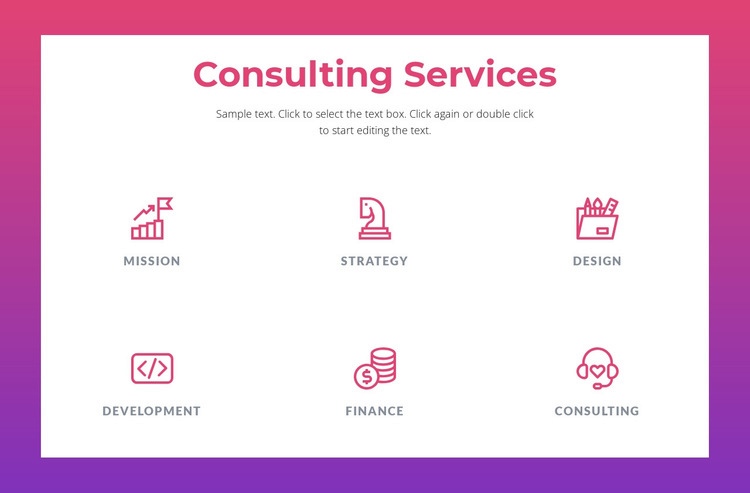 Consulting services for businesses Web Page Design