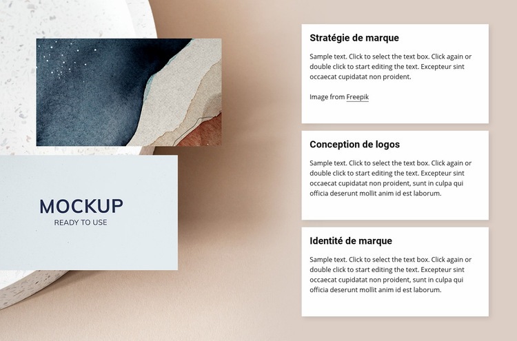 Services d'agence de marque Maquette de site Web