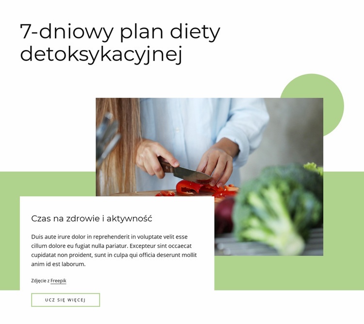 Plan diety detoksykującej Szablony do tworzenia witryn internetowych