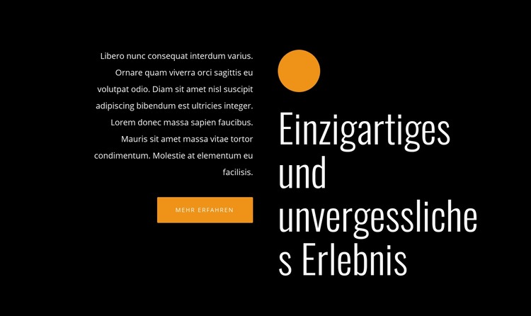 Einzigartiges und unvergessliches Erlebnis HTML Website Builder