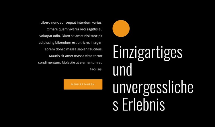 Einzigartiges und unvergessliches Erlebnis HTML5-Vorlage