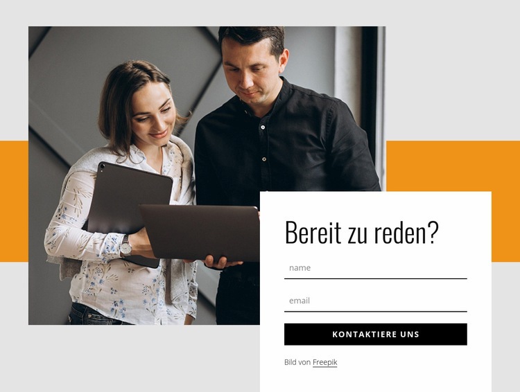 Kontaktformular mit Rechteck und Bild Landing Page