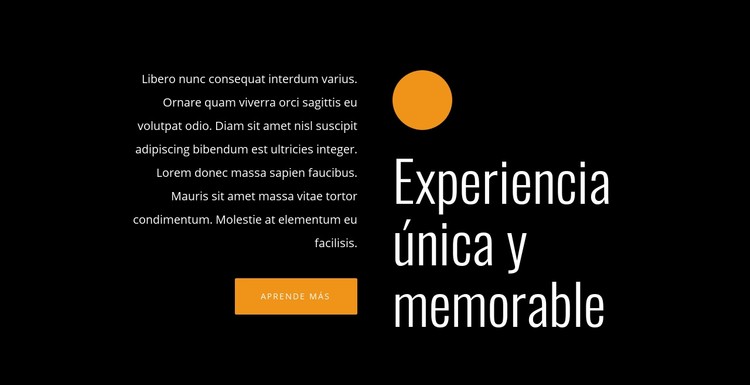 Experiencia única y memorable Plantilla CSS