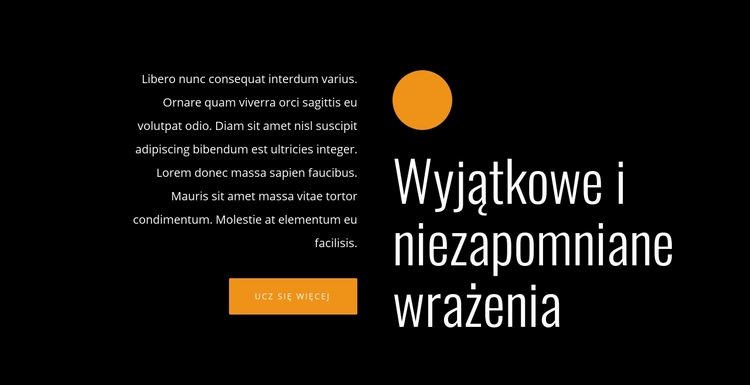 Wyjątkowe i niezapomniane wrażenia Makieta strony internetowej