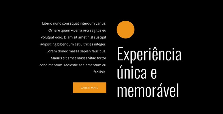 Experiência única e memorável Design do site