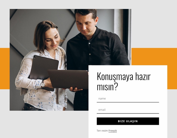 Dikdörtgen ve resimli iletişim formu Web Sitesi Mockup'ı