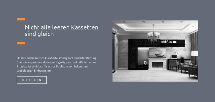 Minimalismus in der Küche Landing Page