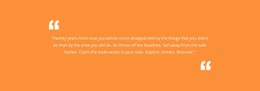 Quote With Orange Background Basic Html Template With CSS