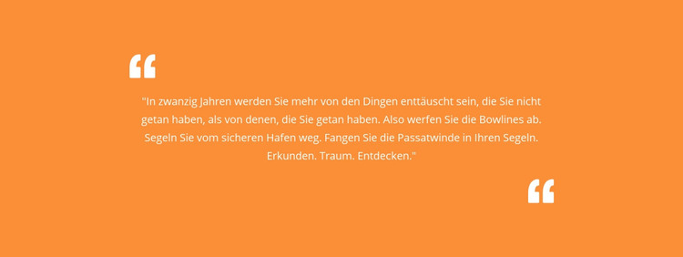 Zitat mit orange Hintergrund HTML-Vorlage