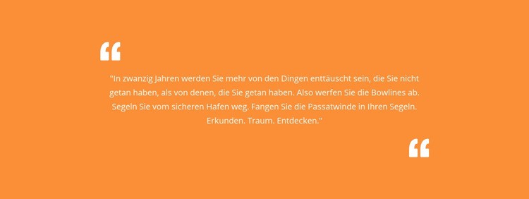 Zitat mit orange Hintergrund HTML5-Vorlage