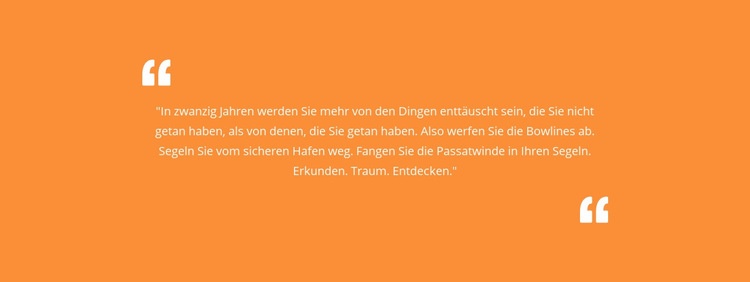 Zitat mit orange Hintergrund Website Builder-Vorlagen