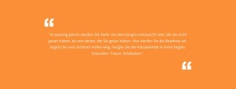 Zitat Mit Orange Hintergrund Website-Design