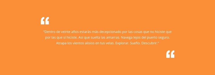 Cita con fondo naranja Creador de sitios web HTML