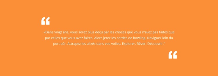 Citation avec fond orange Page de destination