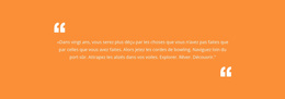 Citation Avec Fond Orange - Thème WordPress Ultime
