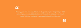 Quote With Orange Background - HTML5 Page Template